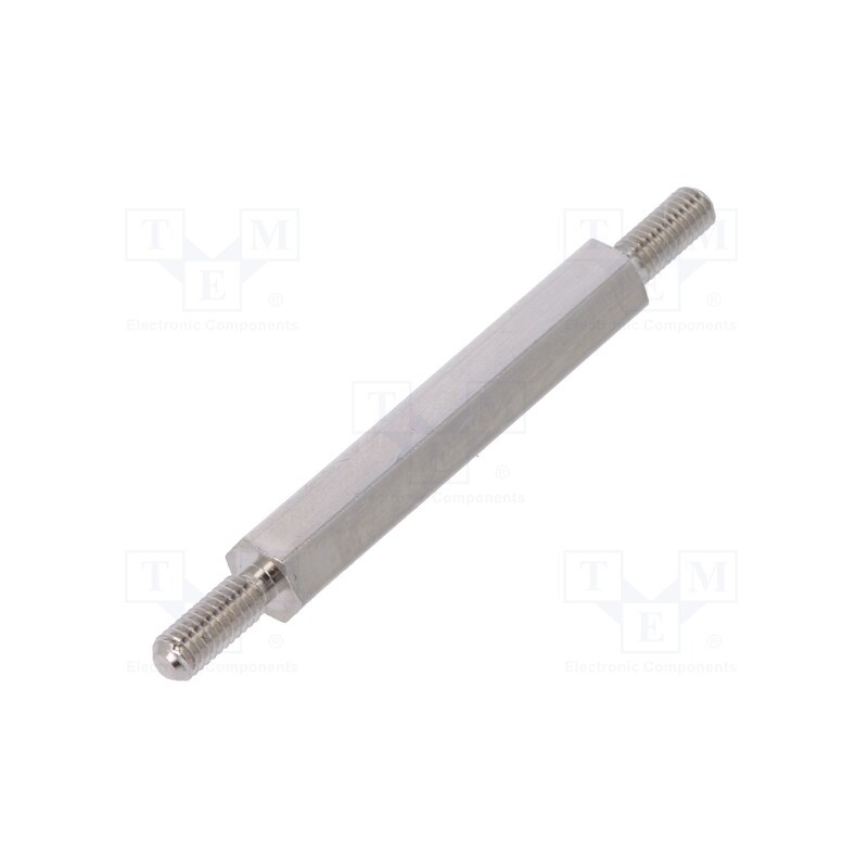 10 pcs x DREMEC - 413X30 - Screwed spacer sleeve, 30mm, Ext.thread: M3, hexagonal, brass