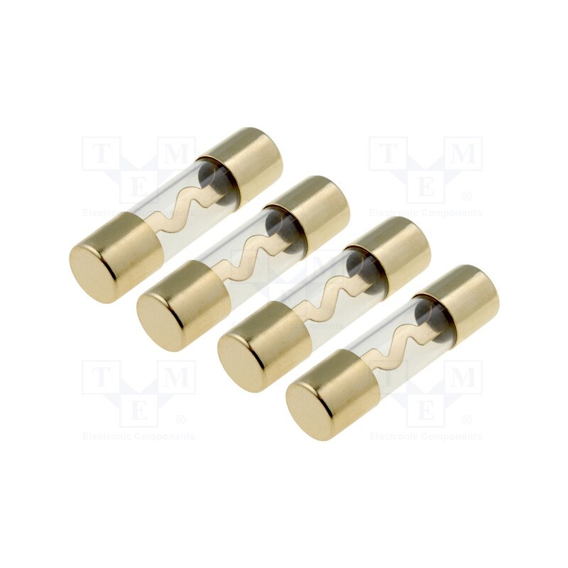 1 set x ACV - 30.3901-20 - Fuse: fuse, glass, 20A, Conductor: gold, gold-plated, 4pcs.
