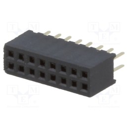 1 pcs x CONNFLY - DS1065-03-2*8S8BV - Socket, pin strips, female, PIN: 16, straight, 1.27mm, THT, 2x8, 1A