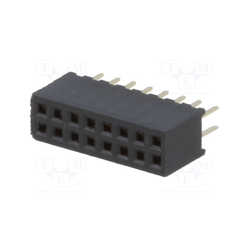 1 pcs x CONNFLY - DS1065-03-2*8S8BV - Socket, pin strips, female, PIN: 16, straight, 1.27mm, THT, 2x8, 1A