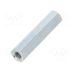 10 pcs x DREMEC - 1212X18 - Screwed spacer sleeve, 18mm, Int.thread: M2,5, hexagonal, steel