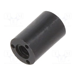 10 pcs x DREMEC - 181RDX06 - Spacer sleeve, cylindrical, polyamide, M2, L: 6mm, Øout: 4mm, black