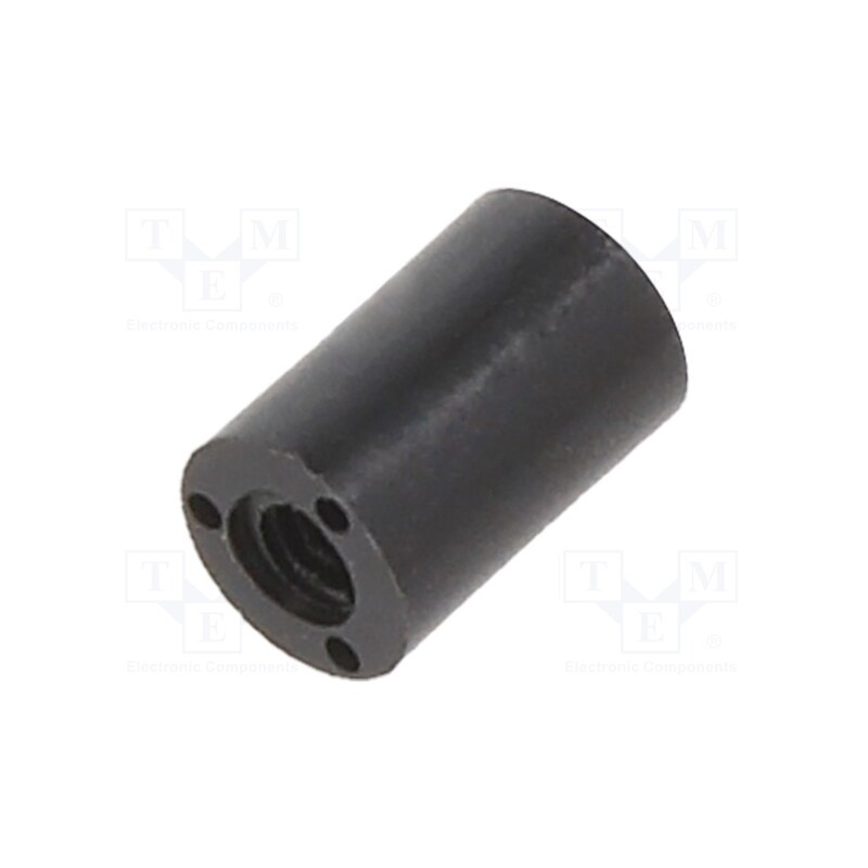 10 pcs x DREMEC - 181RDX06 - Spacer sleeve, cylindrical, polyamide, M2, L: 6mm, Øout: 4mm, black