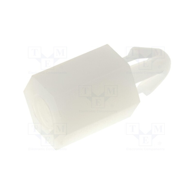 10 pcs x FIX&FASTEN - FIX-MAE-7TV - PCB distance, polyamide, L: 7mm, natural, Spanner: 5.5mm, Pitch: 0.5