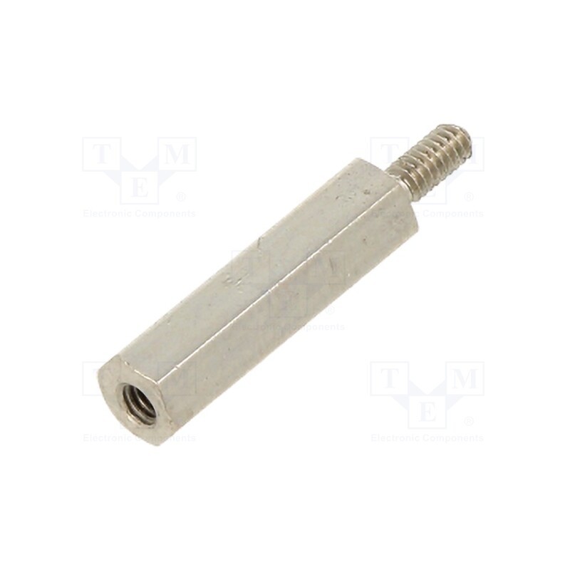 10 pcs x DREMEC - 211X15 - Screwed spacer sleeve, 15mm, Int.thread: M2, Ext.thread: M2, brass