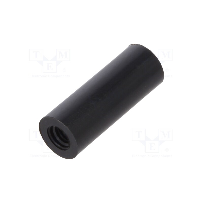 10 pcs x DREMEC - 185RDX16 - Spacer sleeve, cylindrical, polyamide, M3, L: 16mm, Øout: 6mm, black