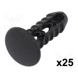 1 pcg x ROMIX - 10073 - Trim clip, 25pcs, Fiat, OEM: 14591887, L: 25.4mm, polyamide, black