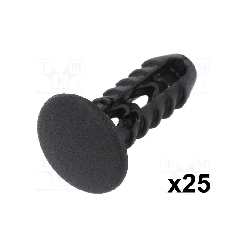 1 pcg x ROMIX - 10073 - Trim clip, 25pcs, Fiat, OEM: 14591887, L: 25.4mm, polyamide, black