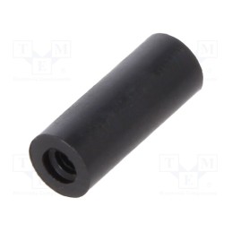 10 pcs x DREMEC - 181RDX10 - Spacer sleeve, cylindrical, polyamide, M2, L: 10mm, Øout: 4mm, black