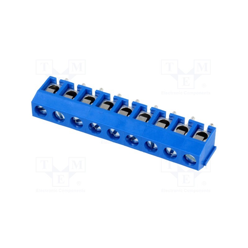 1 pcs x DEGSON ELECTRONICS - DG301-5.0-09P-12-00A(H) - PCB terminal block, angled 90°, 5mm, ways: 9, on PCBs, 1.5mm2, blue