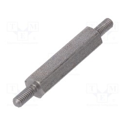 10 pcs x DREMEC - 442X20 - Screwed spacer sleeve, 20mm, Ext.thread: M2,5, hexagonal