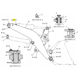Cat loader bucket cylinder upper pin