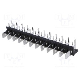 1 pcs x XINYA - XY256R-A(7.62)-12PIN - Terminal: spade terminal strip, 6.3mm, THT, 250V, angled 90°, 12A