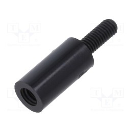 10 pcs x DREMEC - 285RDX12 - Screwed spacer sleeve, cylindrical, polyamide, M3, M3, 12mm, black
