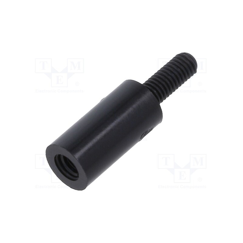 10 pcs x DREMEC - 285RDX12 - Screwed spacer sleeve, cylindrical, polyamide, M3, M3, 12mm, black