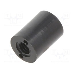 10 pcs x DREMEC - 185RDX08 - Spacer sleeve, cylindrical, polyamide, M3, L: 8mm, Øout: 6mm, black
