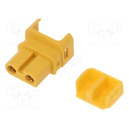 1 pcs x AMASS - XT30ULW-F - Plug, DC supply, XT30, female, PIN: 2, for cable, soldering, yellow