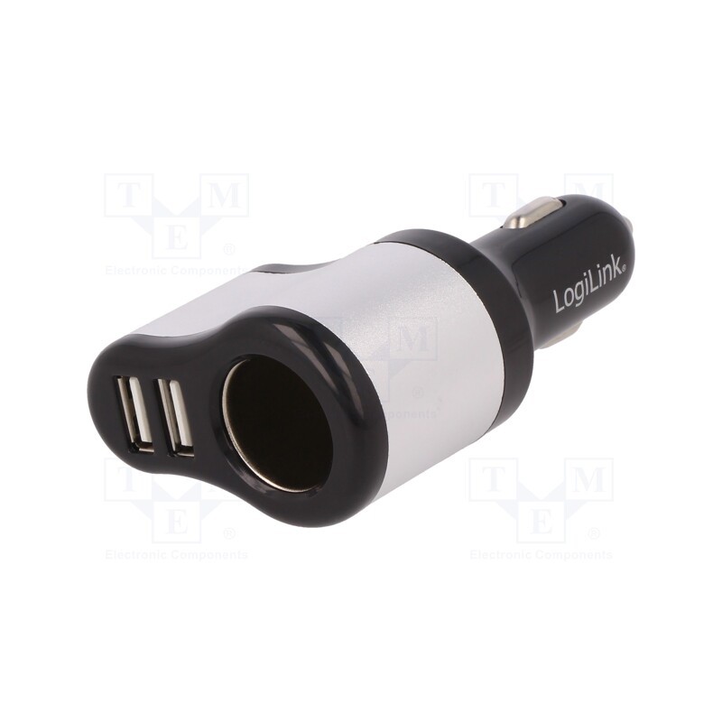 1 pcs x LOGILINK - PA0131 - USB power supply, car lighter socket x1,USB A socket x2