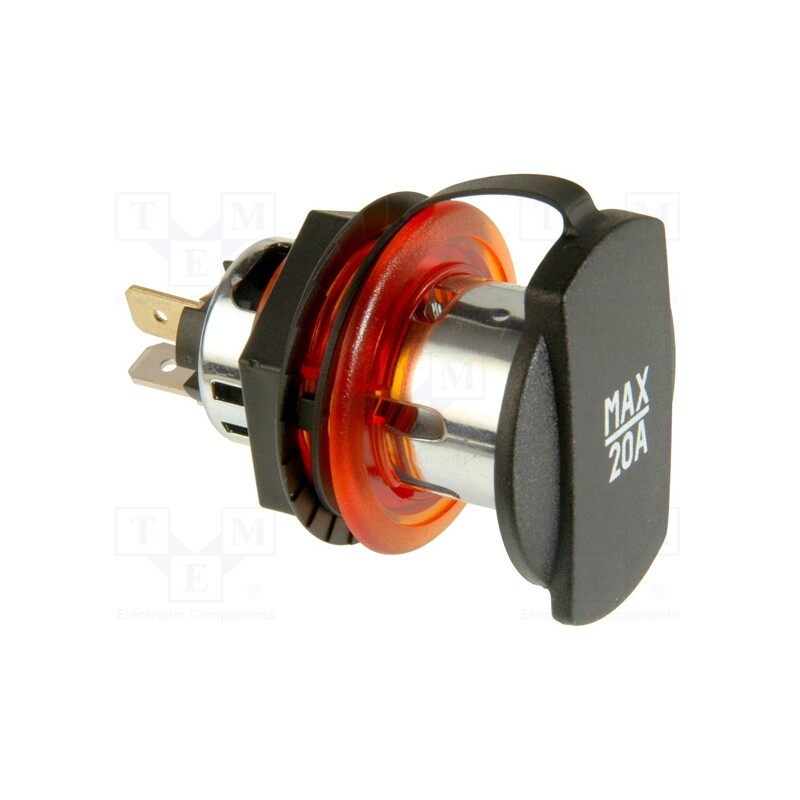 1 pcs x PRO CAR - 68140810 - Car lighter socket, car lighter socket x1, 20A, red, blister