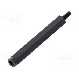10 pcs x DREMEC - 285X50 - Screwed spacer sleeve, hexagonal, polyamide, M3, M3, L: 50mm, black