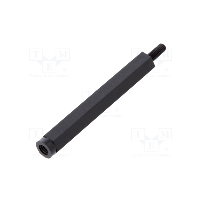 10 pcs x DREMEC - 285X50 - Screwed spacer sleeve, hexagonal, polyamide, M3, M3, L: 50mm, black