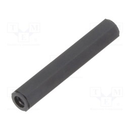 10 pcs x DREMEC - 185X11 - Screwed spacer sleeve, hexagonal, polyamide, M3, L: 11mm, black