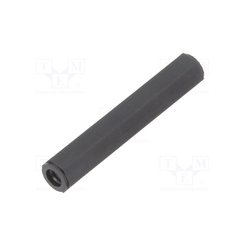 10 pcs x DREMEC - 185X11 - Screwed spacer sleeve, hexagonal, polyamide, M3, L: 11mm, black