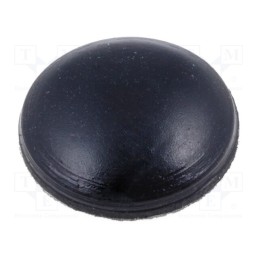 10 pcs x FIX&FASTEN - RF8-2A - Self-adhesive foot, black, rubber, A: 8mm, B: 2mm, C: 1mm