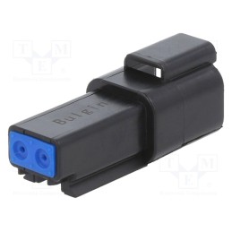 1 pcs x BULGIN - PX0101P02BK - Connector: wire-wire, PX0, male, plug, for cable, PIN: 2, black, IP68