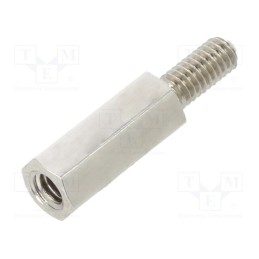 10 pcs x DREMEC - 2112X10 - Screwed spacer sleeve, 10mm, Int.thread: M2,5, Ext.thread: M2,5