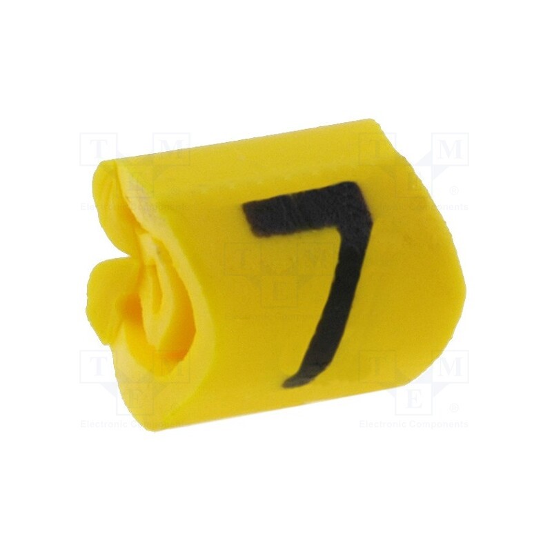 1000 pcs x HELLERMANNTYTON - 515-01674 - Markers, Marking: 7, 1÷3mm, PVC, yellow, -65÷105°C, leaded, HGDC1-3