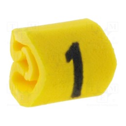 1000 pcs x HELLERMANNTYTON - 515-01614 - Markers, Marking: 1, 1÷3mm, PVC, yellow, -65÷105°C, leaded, HGDC1-3
