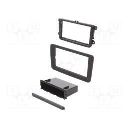 1 pcs x ACV - 291320-10-1-0 - Radio frame, Seat,VW,Škoda, 2 DIN, black/rubber-touch