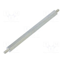 10 pcs x DREMEC - 427X100 - Screwed spacer sleeve, 100mm, Ext.thread: M4, hexagonal, steel