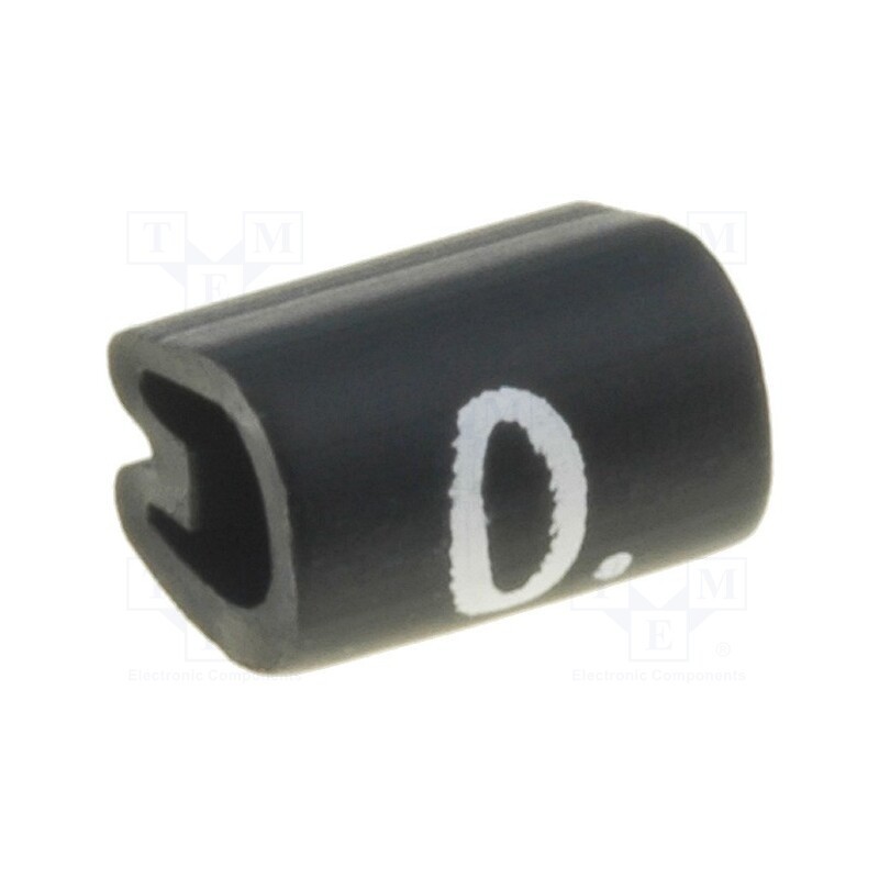 1000 pcs x TE Connectivity - 6151000 - Markers, Marking: 0, 2.5÷4mm, PVC, black, -45÷70°C, leaded