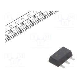 3 pcs x NEXPERIA - PBSS4360XF - Transistor: NPN, bipolar, 60V, 3A, SC62,SOT89