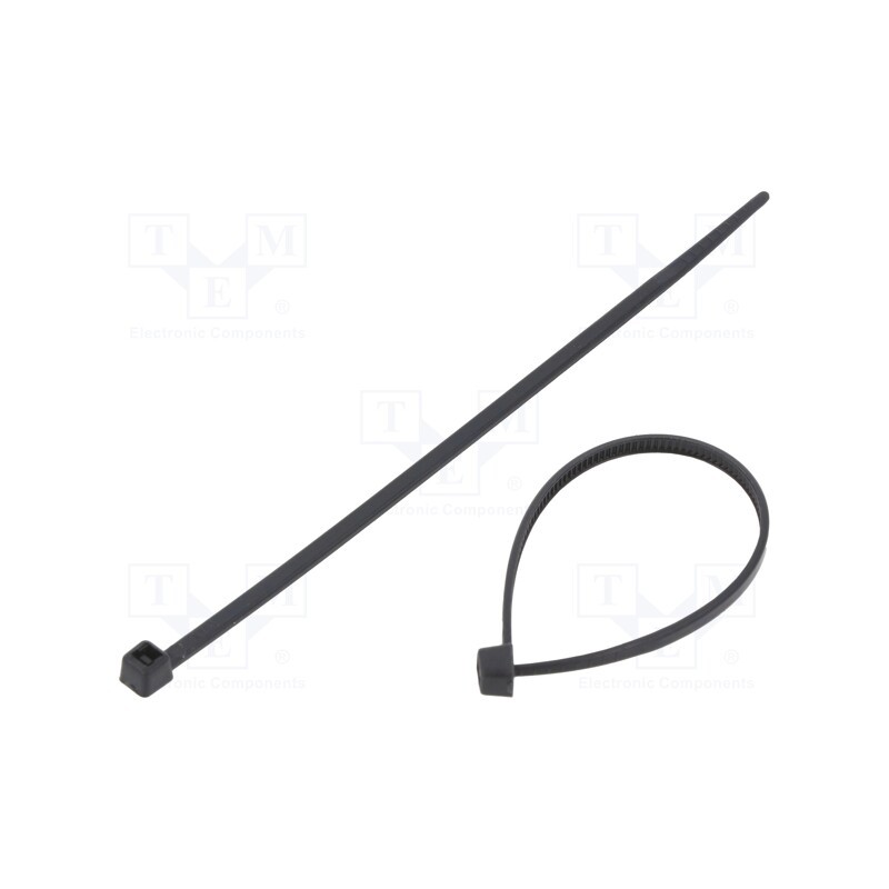 1000 pcs x BM GROUP - BMN1025M - Cable tie, L: 100mm, W: 2.5mm, polyamide, 80N, black, Ømax: 20.5mm