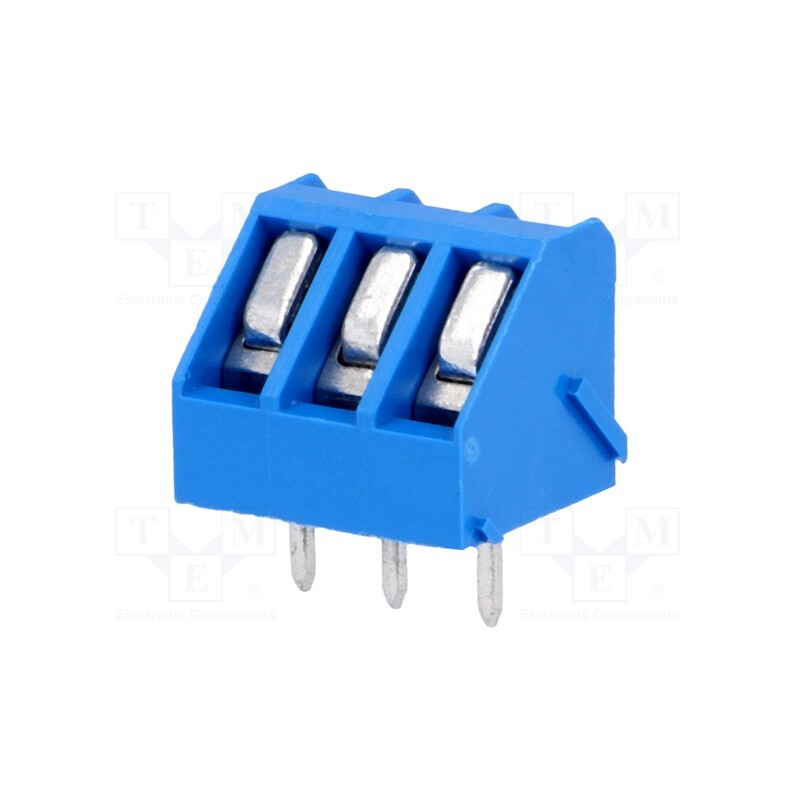 1 pcs x NINIGI - TB-5.0-K45-3/BL - PCB terminal block, angled 45°, 5mm, ways: 3, on PCBs, 2.5mm2, 16A