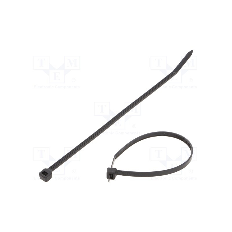 1000 pcs x BM GROUP - BMN2048M - Cable tie, L: 200mm, W: 4.8mm, polyamide, 80N, black, Ømax: 50mm