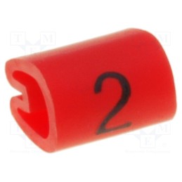 1000 pcs x TE Connectivity - 6151202 - Markers, Marking: 2, 2.5÷4mm, PVC, red, -45÷70°C, leaded