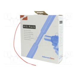 1 pcs x HELLERMANNTYTON - 300-30122 - Heat shrink sleeve, 2: 1, 1.2mm, L: 10m, red, cardboard packaging