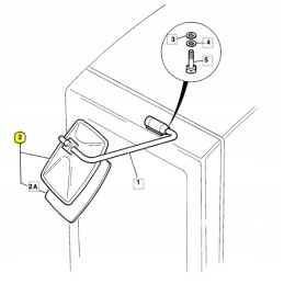 Exterior mirror 263x160mm backhoe loader jcb 3cx 4cx