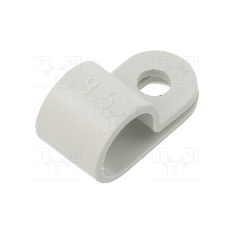 10 pcs x OBO BETTERMANN - 255 9.5 LGR - Fixing clamp, Cable P-clips, ØBundle : 9.5mm, W: 10mm, polyamide