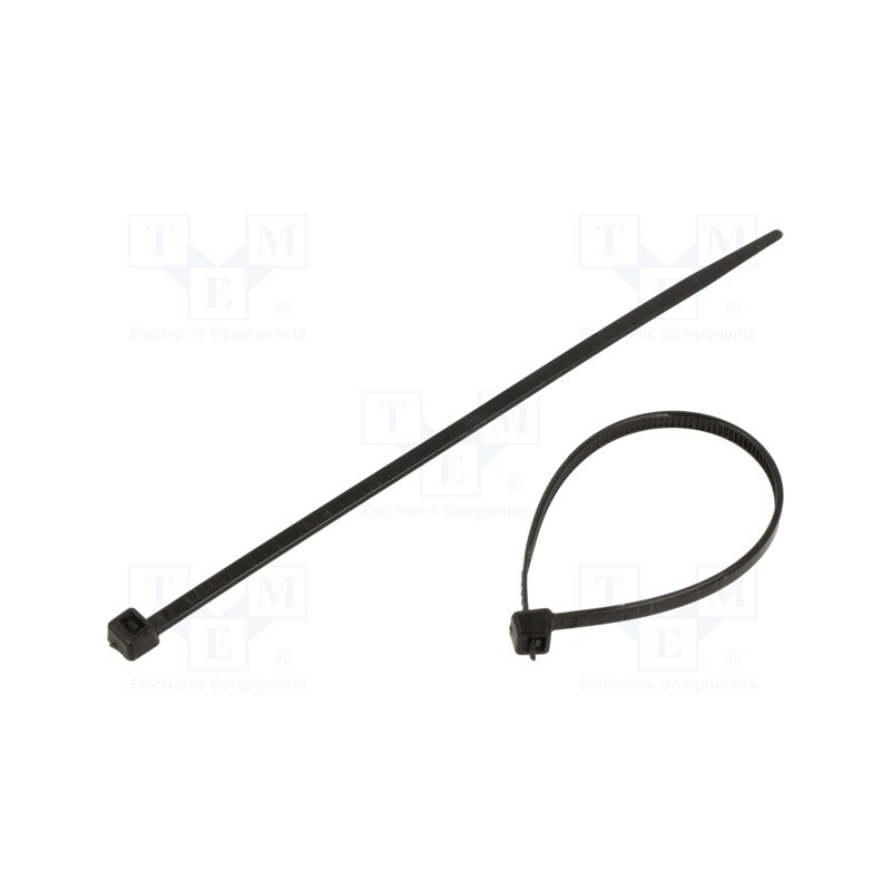 1000 pcs x BM GROUP - BMN1436M - Cable tie, L: 140mm, W: 3.6mm, polyamide, 180N, black, Ømax: 33mm