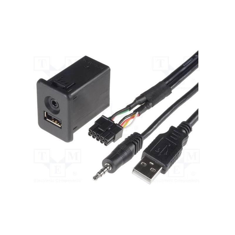 1 pcs x PER.PIC. - C6001-USB - USB/AUX adapter, Opel, Jack 3,5mm 4pin socket,USB A socket