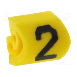 1000 pcs x HELLERMANNTYTON - 515-01624 - Markers, Marking: 2, 1÷3mm, PVC, yellow, -65÷105°C, leaded, HGDC1-3