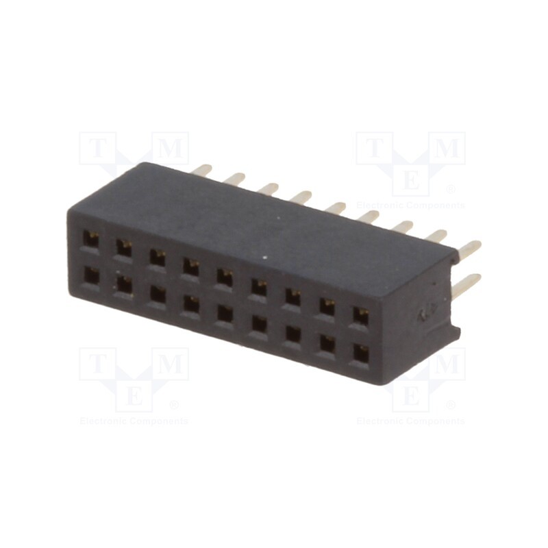 1 pcs x CONNFLY - DS1065-03-2*9S8BV - Socket, pin strips, female, PIN: 18, straight, 1.27mm, THT, 2x9, 1A