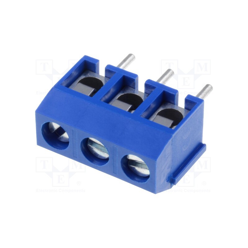1 pcs x DEGSON ELECTRONICS - DG301-5.0-03P-12-18A(H) - PCB terminal block, angled 90°, 5mm, ways: 3, on PCBs, 1.5mm2, blue