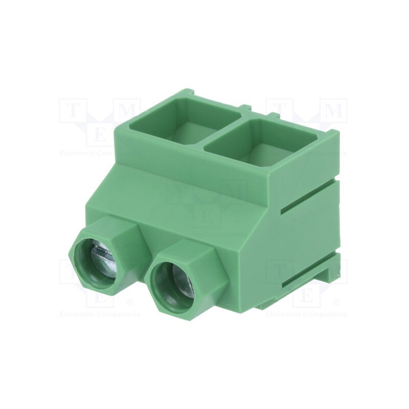 1 pcs x DEGSON ELECTRONICS - DG638-9.52-02P-14-00AH - PCB terminal block, angled 90°, 9.52mm, ways: 2, on PCBs, 4mm2