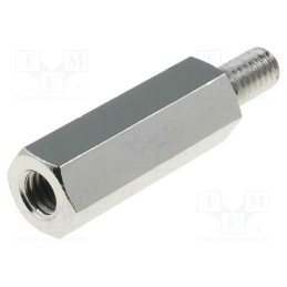 10 pcs x DREMEC - 216X20 - Screwed spacer sleeve, 20mm, Int.thread: M4, Ext.thread: M4, brass